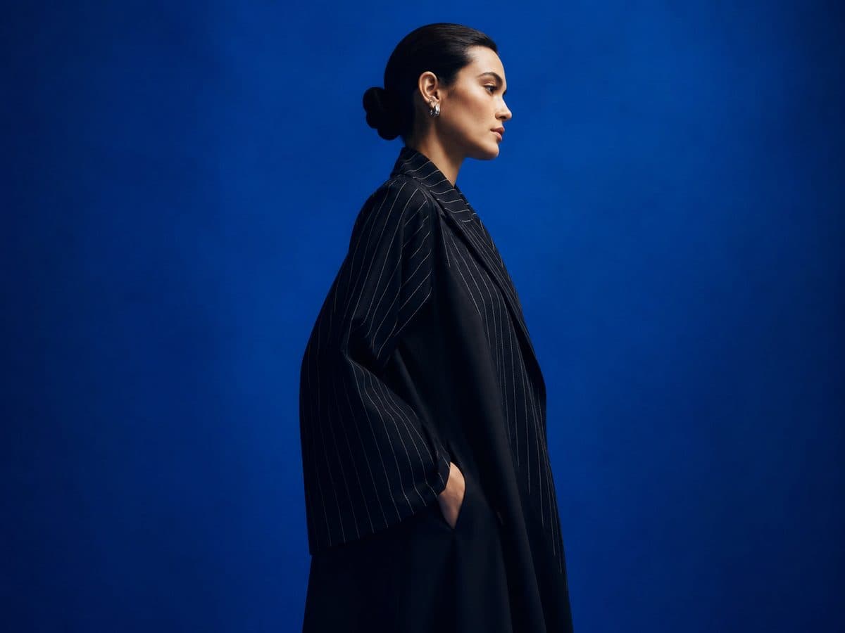 Charcoal Pinstripe Abaya