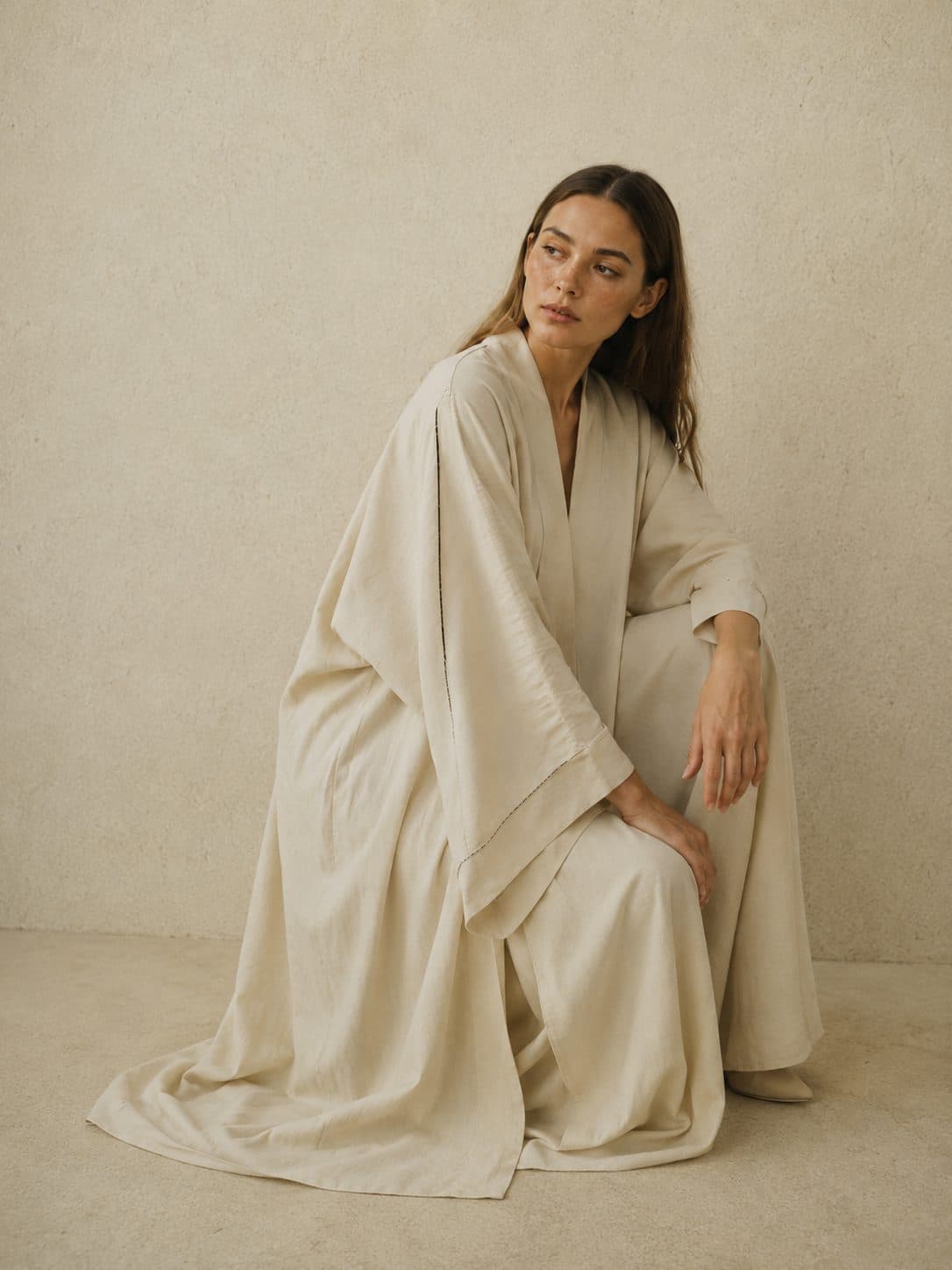 Ivory Crêpe Kaftan