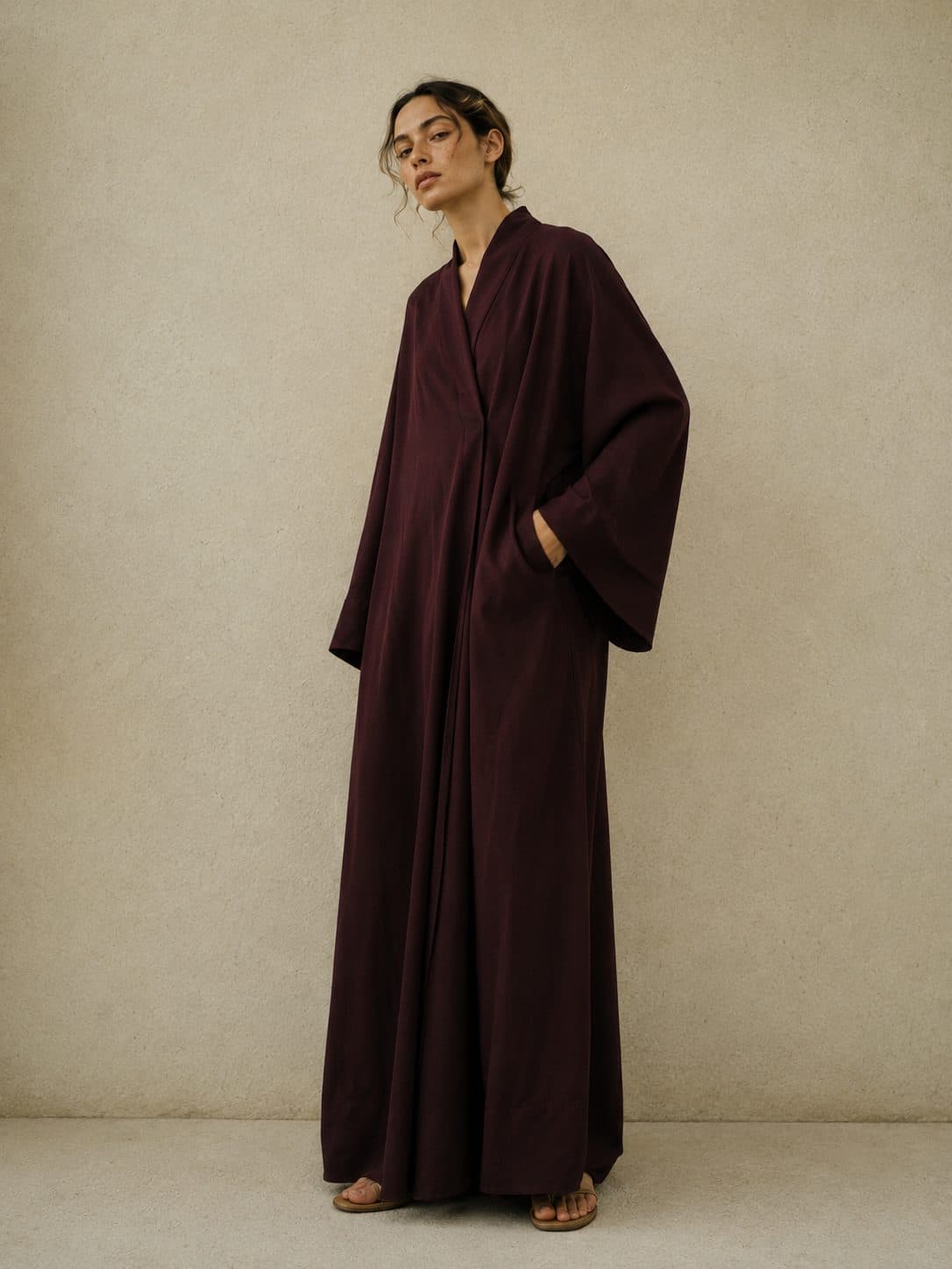 Oxblood Crêpe Kaftan