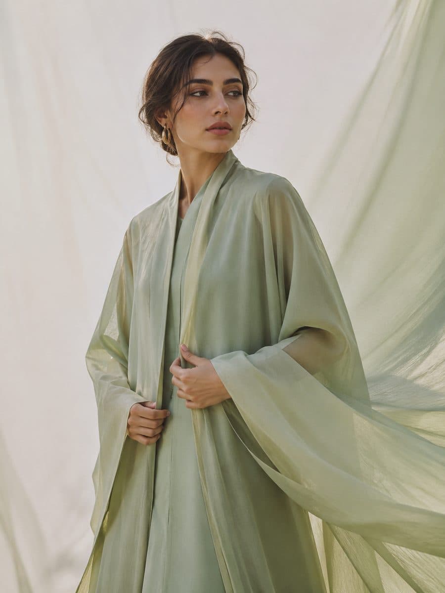 Sage Chiffon Abaya